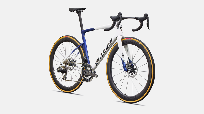 Specialized Tarmac SL9 S-L SRAM RED AXS Road Bike in White/Blue/Black-1