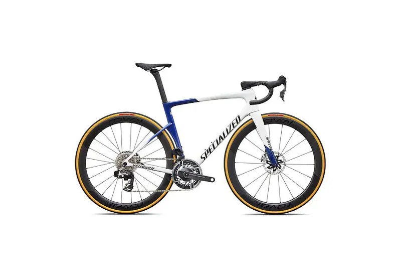 Specialized Tarmac SL9 S-L SRAM RED AXS Road Bike in White/Blue/Black-5