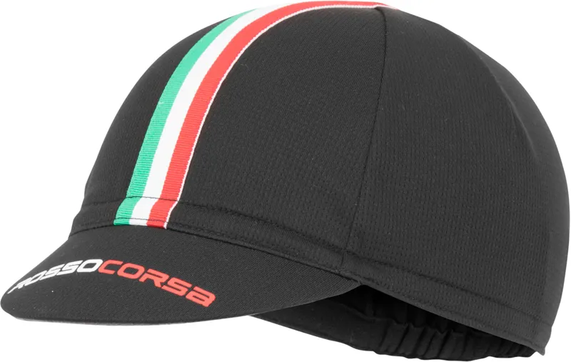 2020 Castelli Rosso Corsa Cycling Cap in Black