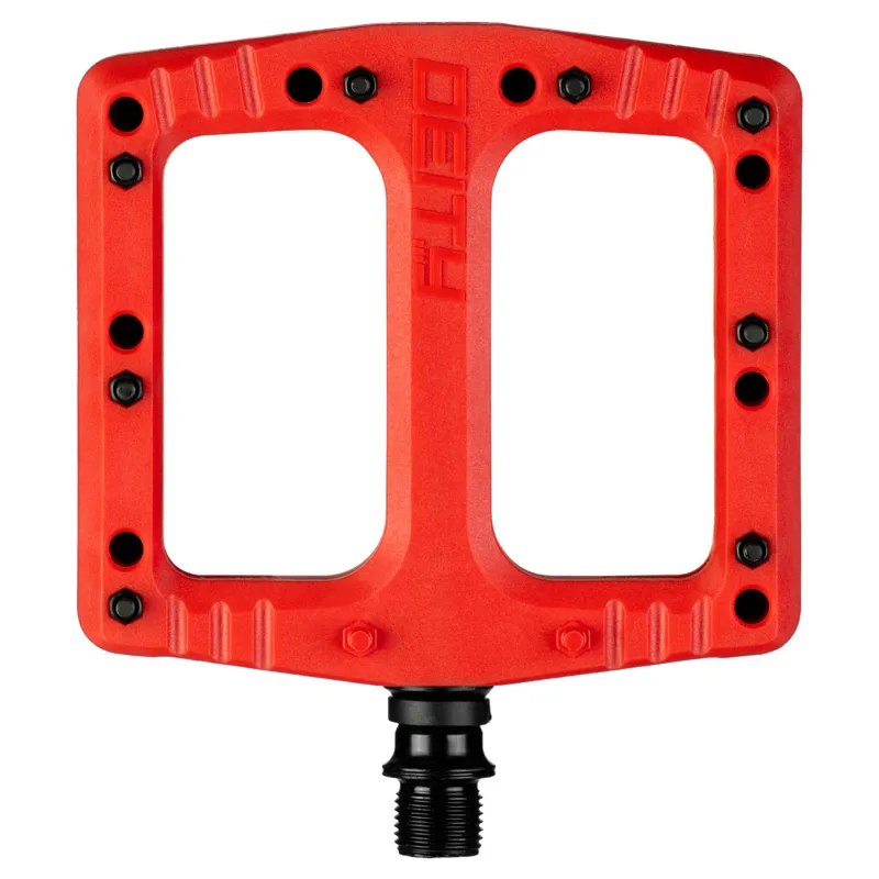 Deity Deftrap Flat Pedals in Red