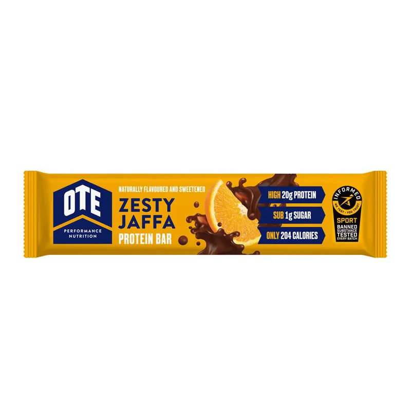 OTE Milk Chocolate Protein Bars Zesty Jaffa Flavour 63g Bar