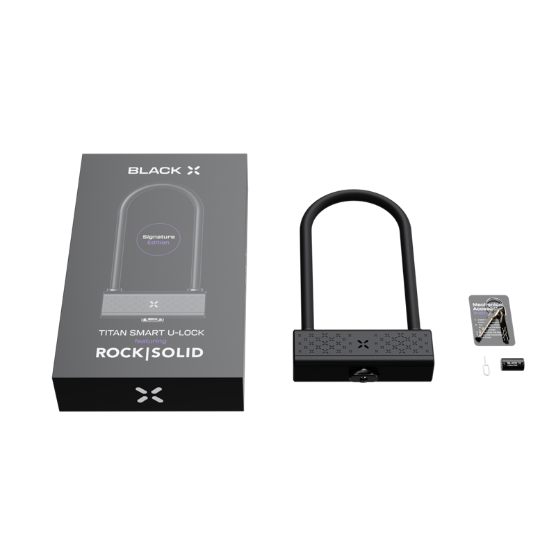 Black X RockSolid Smart Shackle U-lock in Black Diamond-4