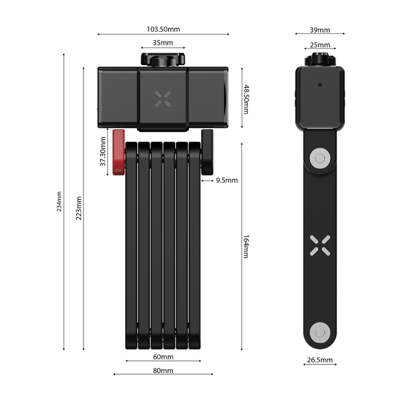 NI - Black X Titan Smart Folding Lock in Black Gold-2