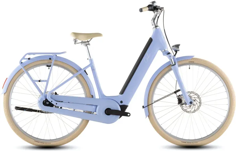 Cube Aruba Hybrid 600 eMountain Bike in Blue Blossom/Creme