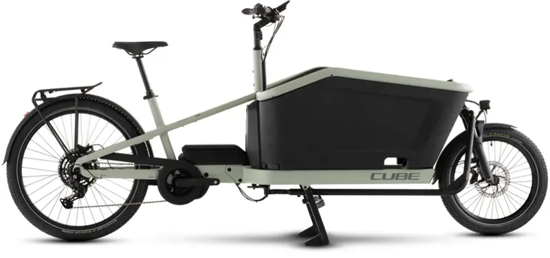 Cube Cargo Hybrid 800 E-Cargo Bike in Pea/Reflex