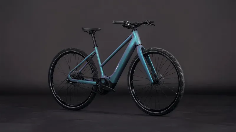 Cube Editor Hybrid SLT 400x Trapeze City E-Bike In Smaragd Grey/Prism-1