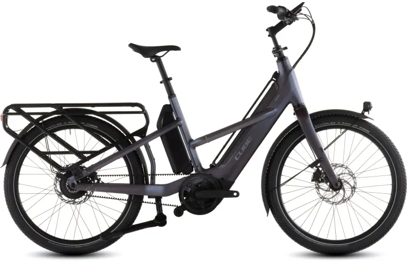 Cube Longtail Hybrid Comfort 800 eCargo Bike in Haze/Reflex