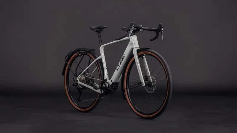 Cube Nuroad Hybrid C:62 Race 400x FE E-Road Bike in Reed Beige/Black-1