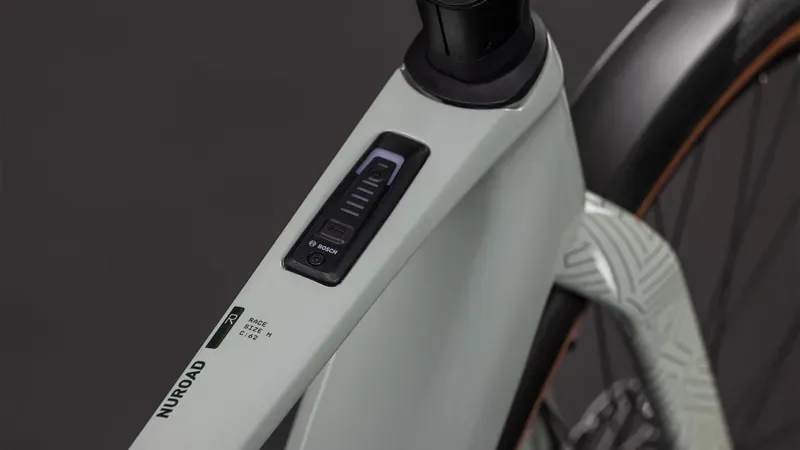 Cube Nuroad Hybrid C:62 Race 400x FE E-Road Bike in Reed Beige/Black-2