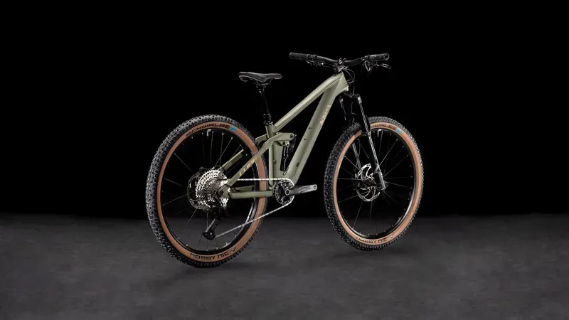 Cube Stereo One44 HPC Rookie Kids Bike in Dusty Olive/Gold-1