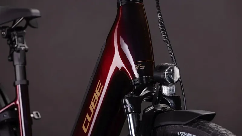 Cube Supreme Hybrid Comfort Pro 600 eHybrid Bike in Solar Eclipse/Gold-6