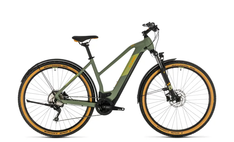 2020 Cube Cross Hybrid Pro 625 AllRoad Trapeze in Green and Orange