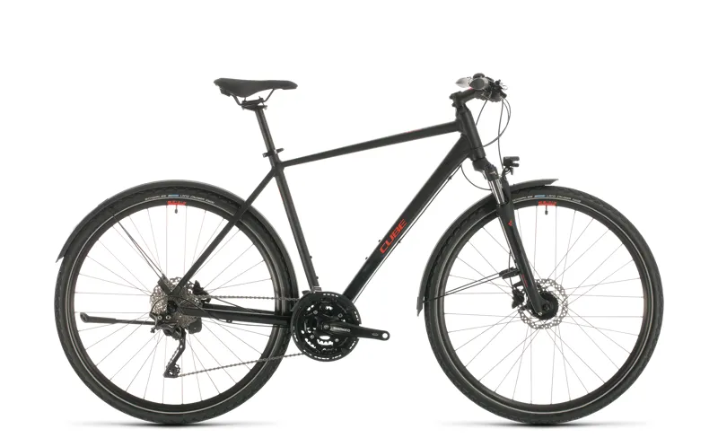 2020 Cube Nature Exc Allroad Hybrid Bike in Black and Red