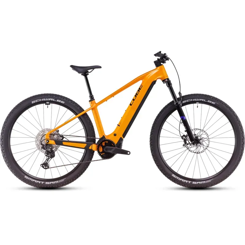 Cube Reaction Hybrid SLX eMountain Bike in Spectra Orange/Violet