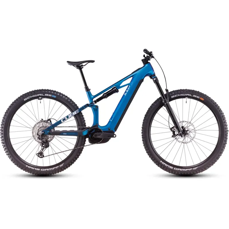 Cube Stereo Hybrid One44 HPC SLX eMountain Bike in Nebula/White