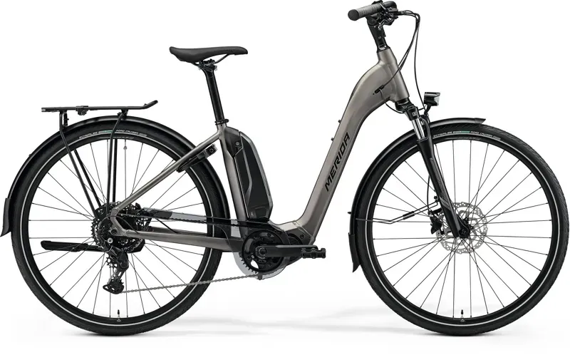 Merida eSpresso City 300 EQ SE eHybrid Bike in Silk Warm Slate Grey/Black