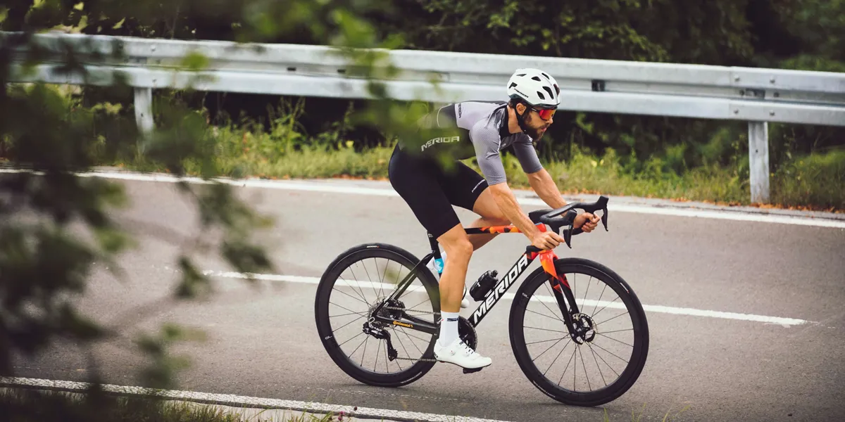 Rider on a Merida road bike