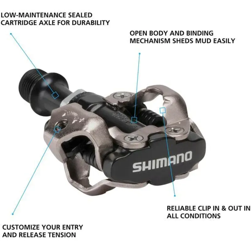 Shimano PD-M540 clipless SPD pedal with two sided mechanism-1