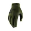 100% Ridecamp Long Fingered Cycliny Gloves in Fatigue Green