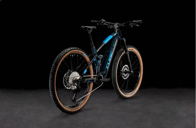 2024 Cube Stereo Hybrid 140 HPC SLX 750 eMountain Bike in Liquid Blue-1