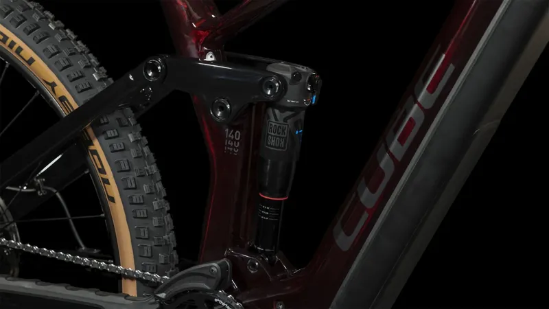 Cube Stereo Hybrid 140 HPC Race 750 eMountain Bike in Liquid Red-5