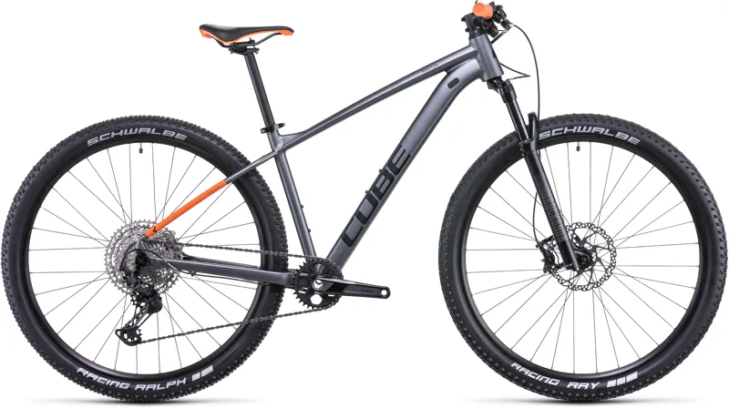 2022 Cube Reaction Pro Mountain Bike in Grey and Orange