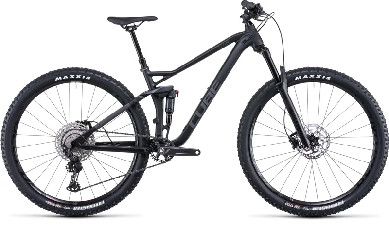 2022 Cube Stereo 120 Race Mountain Bike in Anodized Black