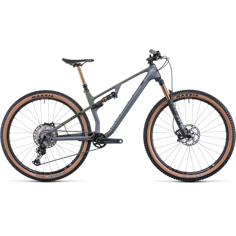 2023 Cube Ams one11 C:68X TM 29 Mountain Bike in Flash Grey and Olive
