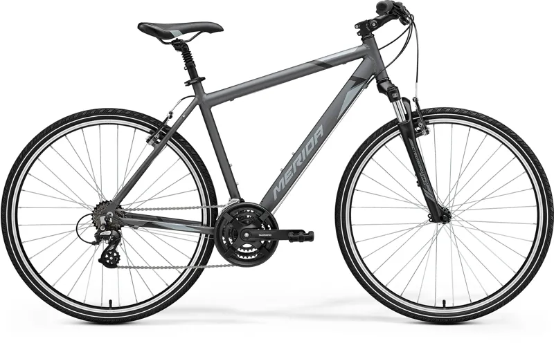 Merida Crossway 10-V Hybrid Bike in Grey and Black