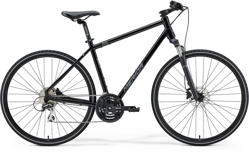 Merida Crossway 20D Hybrid Bike in Gloss Black and Grey