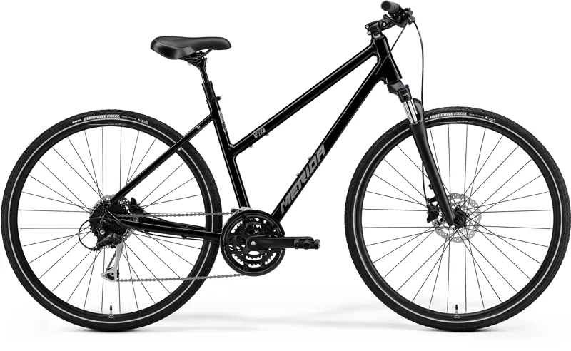 Merida Women's Crossway 100 Hybrid Bike in Black and Grey