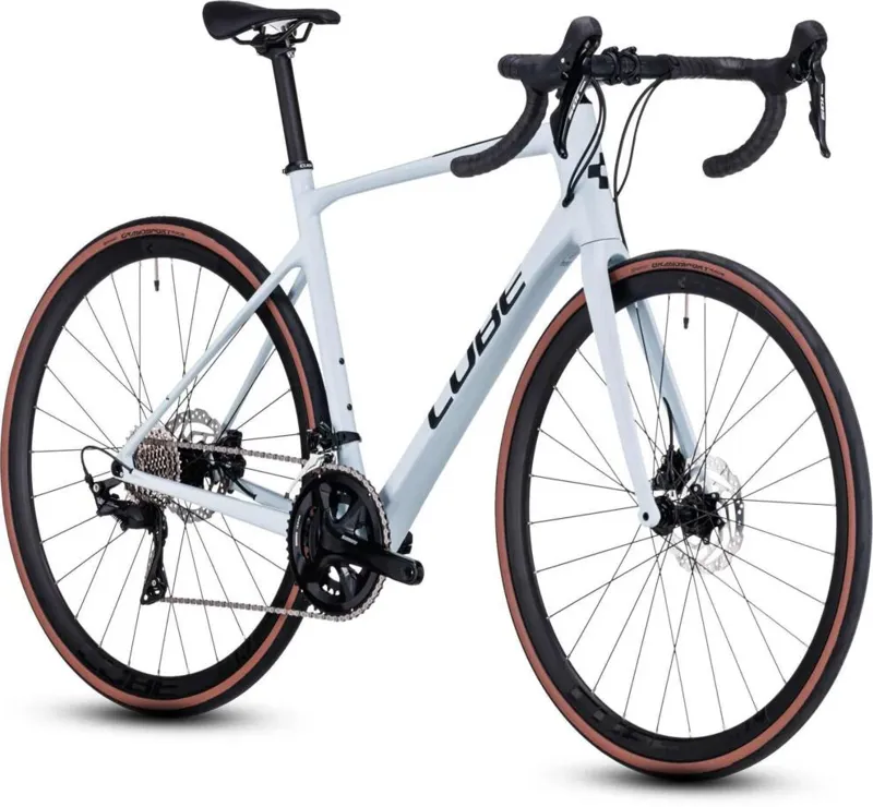 2023 Cube Attain GTC Race Carbon Road Bike in Flash white and Black-1