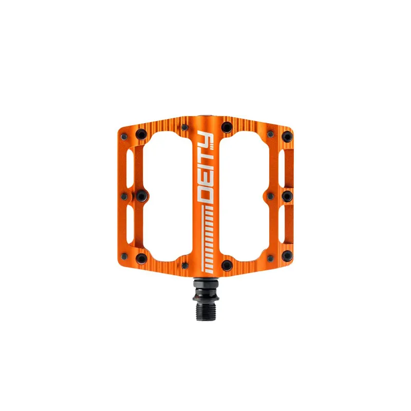 Deity Black Kat Flat MTB Pedals in Orange