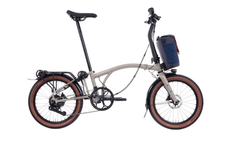 Brompton G Line Electric Folding Bike Traildust White Medium