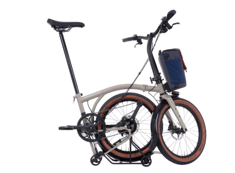 Brompton G Line Electric Folding Bike Traildust White Medium-2