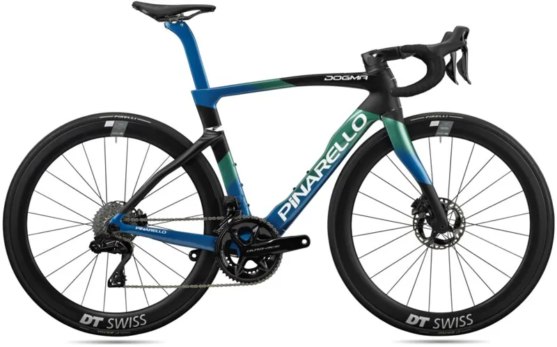 2024 Pinarello Dogma F Disc Road Bike Ultegra di2 Shamal Nebula Green Blue