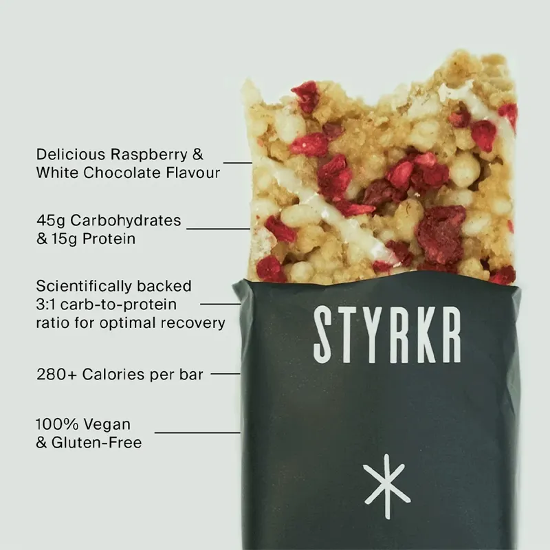 Styrkr Bar+ Raspberry and White Chocolate Protein Bar -1