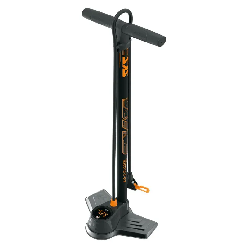 SKS Air XPlorer Digi 10.0 Floor Pump in Black and Orange