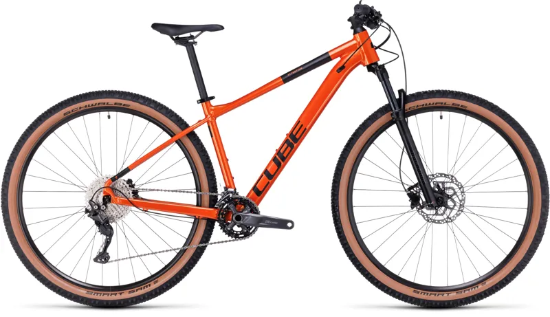 Cube Attention Mountain Bike in Fire Orange and Black