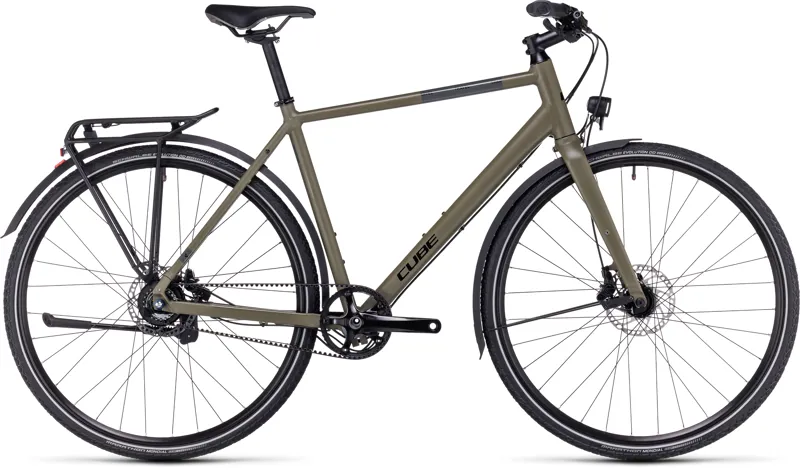 2023 Cube Travel SLX Hybrid Bike in Olive and Black