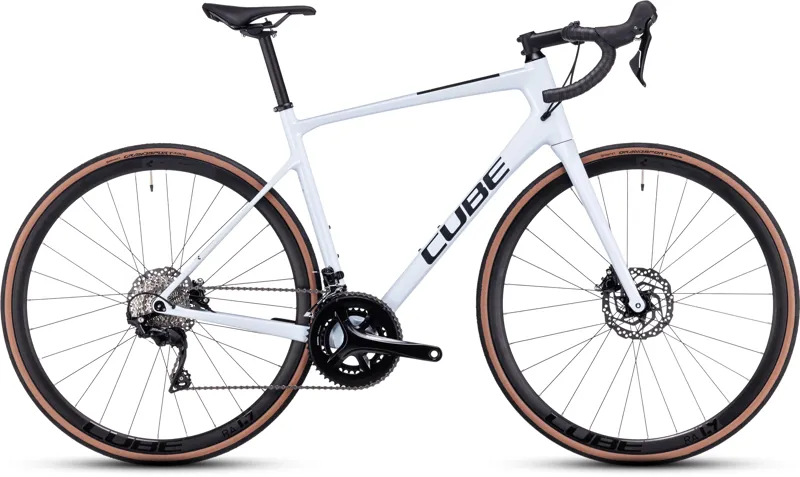 2023 Cube Attain GTC Race Carbon Road Bike in Flash white and Black