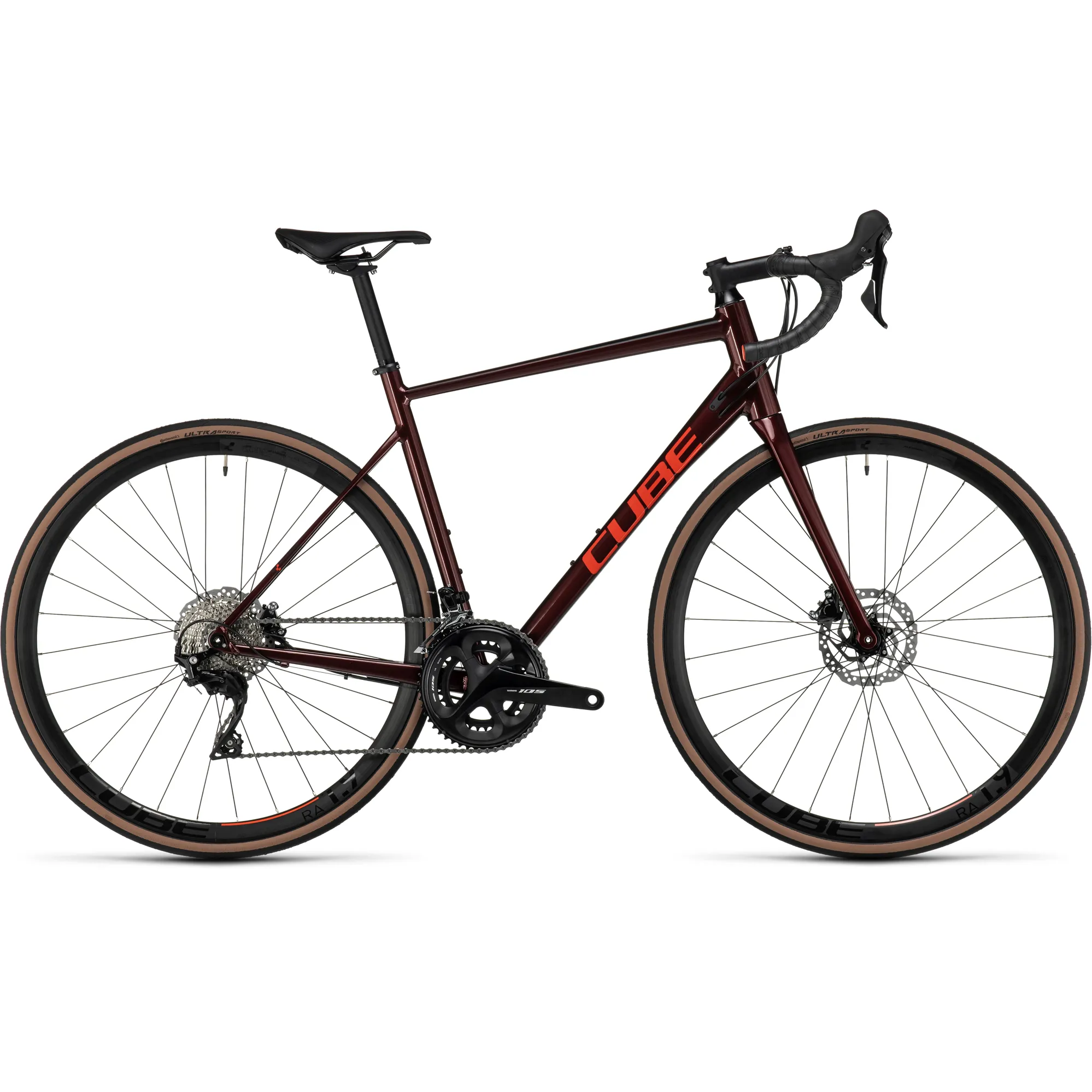 2023 Cube Attain SLX Road Bike in Deep Red and Red
