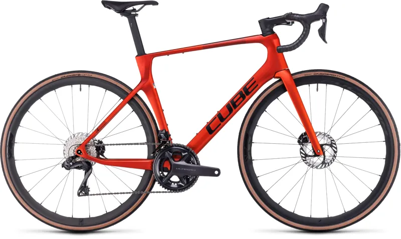 2023 Cube Agree C:62 Race Road Bike in Fire Orange and Black