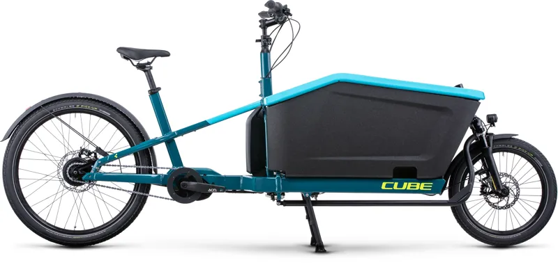2023 Cube Cargo Hybrid 500 Cargo eBike in Blue and Lime