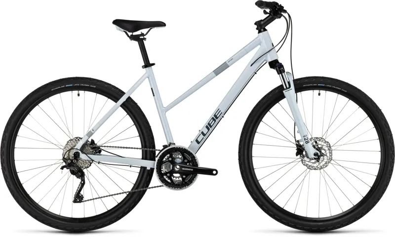 2023 Cube Nature Pro Hybrid Bike in Frost White and Grey-1