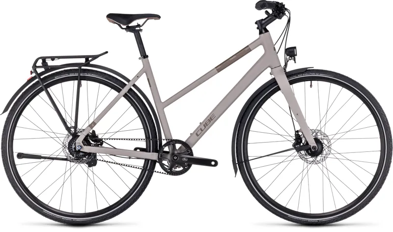 2023 Cube Travel EXC Hybrid Bike in Oat Grey and Taupe-1