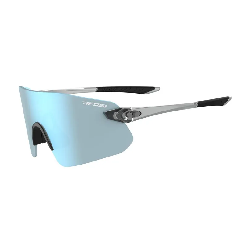 Tifosi Vogel SL Single Lens Sunglasses Crystal Smoke with Blue Lens