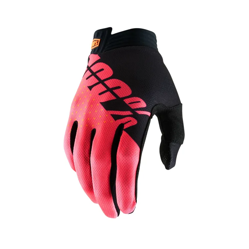 100 PerCent iTrack Glove Black/ Fluo Red
