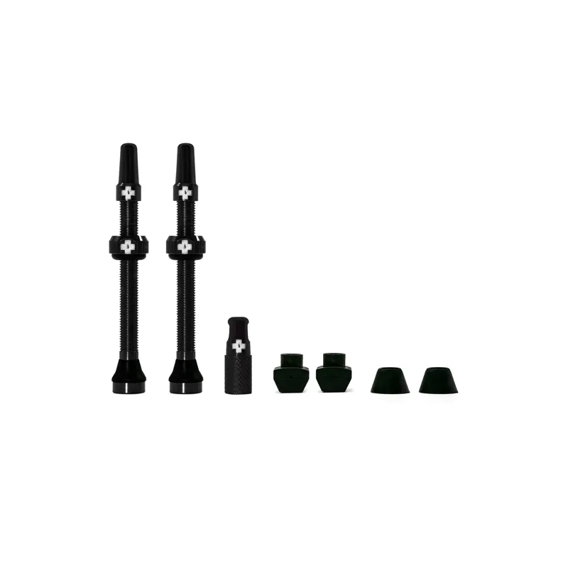 Muc Off Tubeless Wheel Valve Kit 60mm Anodized Black Pair