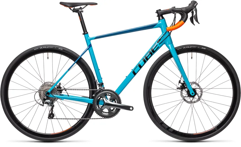 2021 Cube Attain Race Road Bike in Petrol and Orange